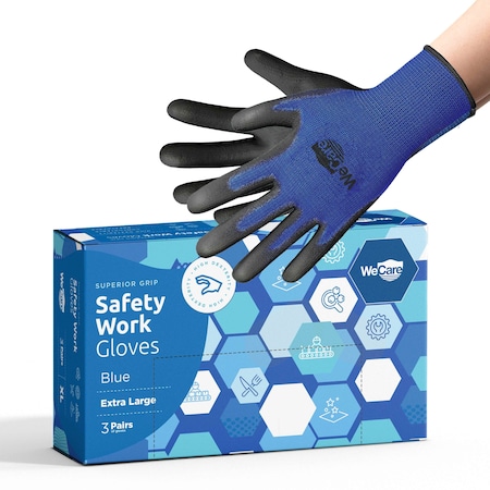 Wecare Gloves, Blue, XL 3 PK WMN100223